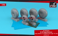 AR AW48348   1/48 B-29 Superfortress early production wheels w/ weighted tyres type "b" (FS) & PE hubcaps (thumb59655)